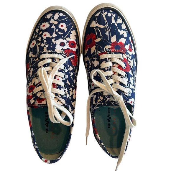 SeaVees Legend Trina Turk Poplin Twill Floral Sneakers 8 - Picture 1 of 6